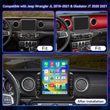 9.7 Inch Car Radio Stereo Compatible with Jeep Wrangler JL 2018-2021/Gladiator JT 2020 2021,Android Car Radio with CarPlay &Android Auto GPS Navigation SWC Backup Camera (2G+64G)