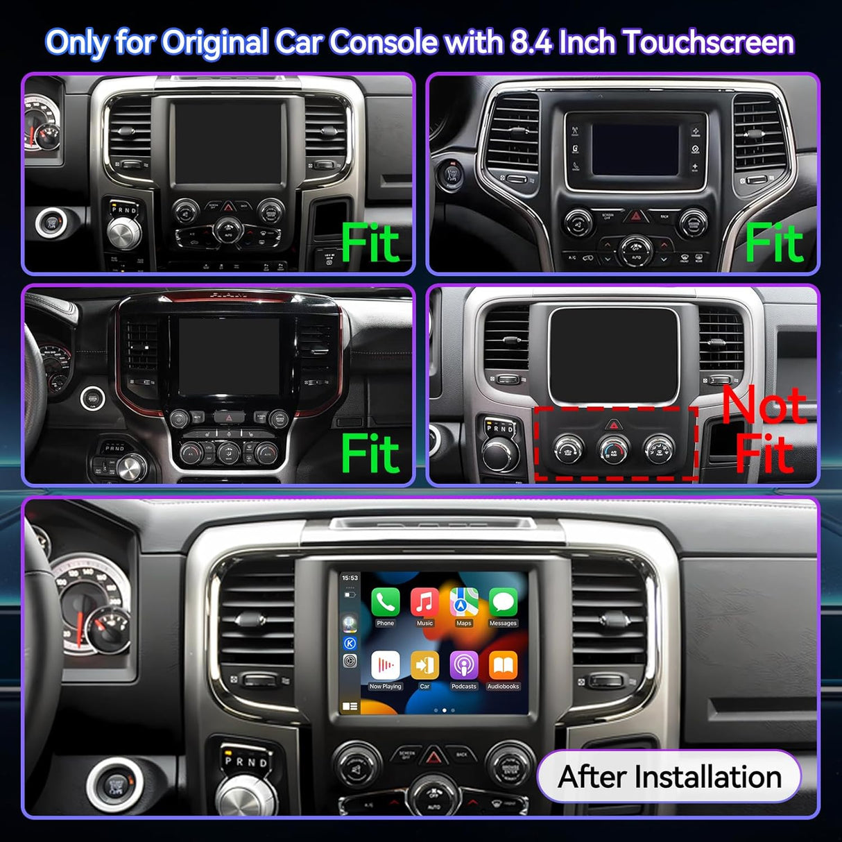 Android 13 Car Radio for Dodge Ram 1500/2500/3500 2013-2018/Jeep Dodge Grand Cherokee 2014-2022 with Wireless CarPlay/Android Auto/GPS Navigation/Backup Camera