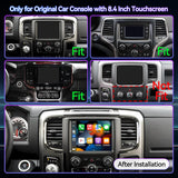 Android 13 Car Radio for Dodge Ram 1500/2500/3500 2013-2018/Jeep Dodge Grand Cherokee 2014-2022 with Wireless CarPlay/Android Auto/GPS Navigation/Backup Camera