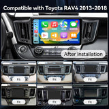 Android 13 Radio Compatible with Toyota RAV4 2013 2014 2015 2016 2017 2018, 10 Touch Screen Car Stereo Head Unit Wireless Carplay/Android Auto Mirror Link Backup Camera