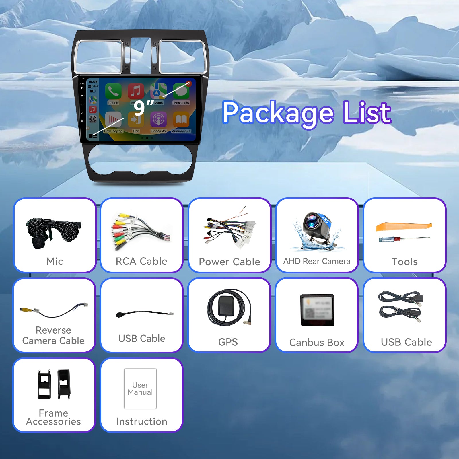ZHNN Android 13 Car Radio Compatible with Subaru Forester WRX