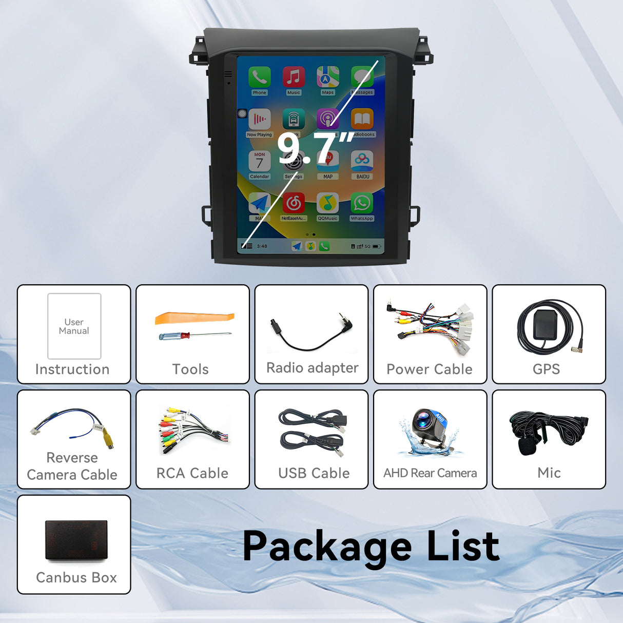 Android Car Radio Stereo for 2018–2021 Subaru XV/Crosstrek - 9.7" IPS Touch Screen, Upgrade Dash Kit with CarPlay & Android Auto, GPS Navigation, SWC Support, Bluetooth 5, WiFi,