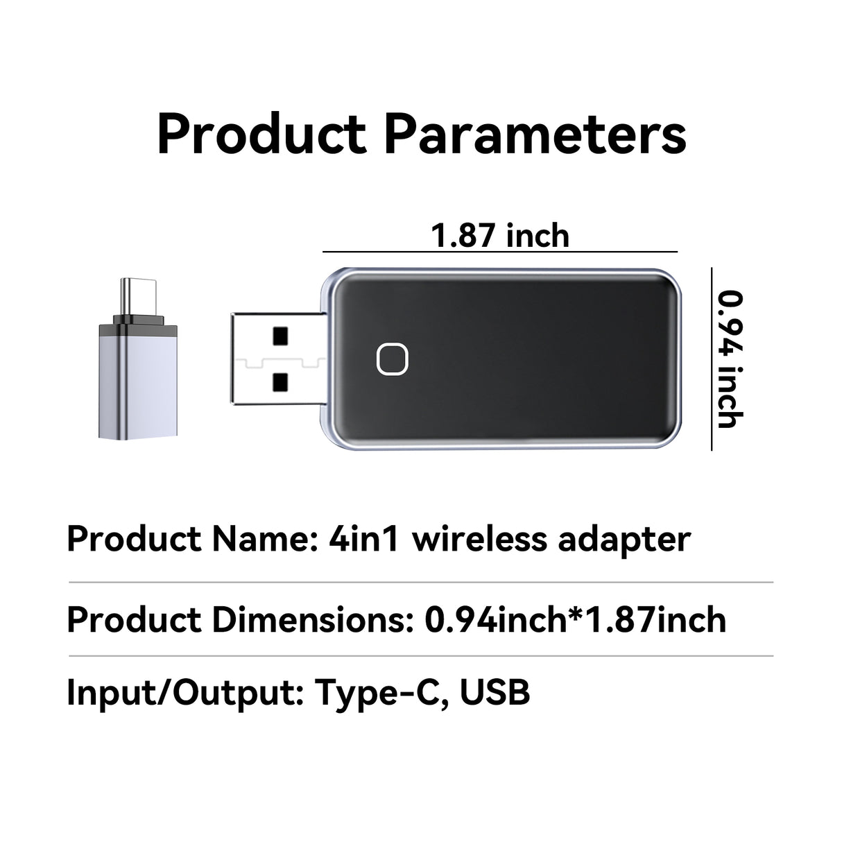 ZHNN 4-in-1 Wireless CarPlay & Android Auto Adapter with AirPlay & Android Screen Mirroring, Plug and Play