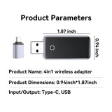 ZHNN 4-in-1 Wireless CarPlay & Android Auto Adapter with AirPlay & Android Screen Mirroring, Plug and Play