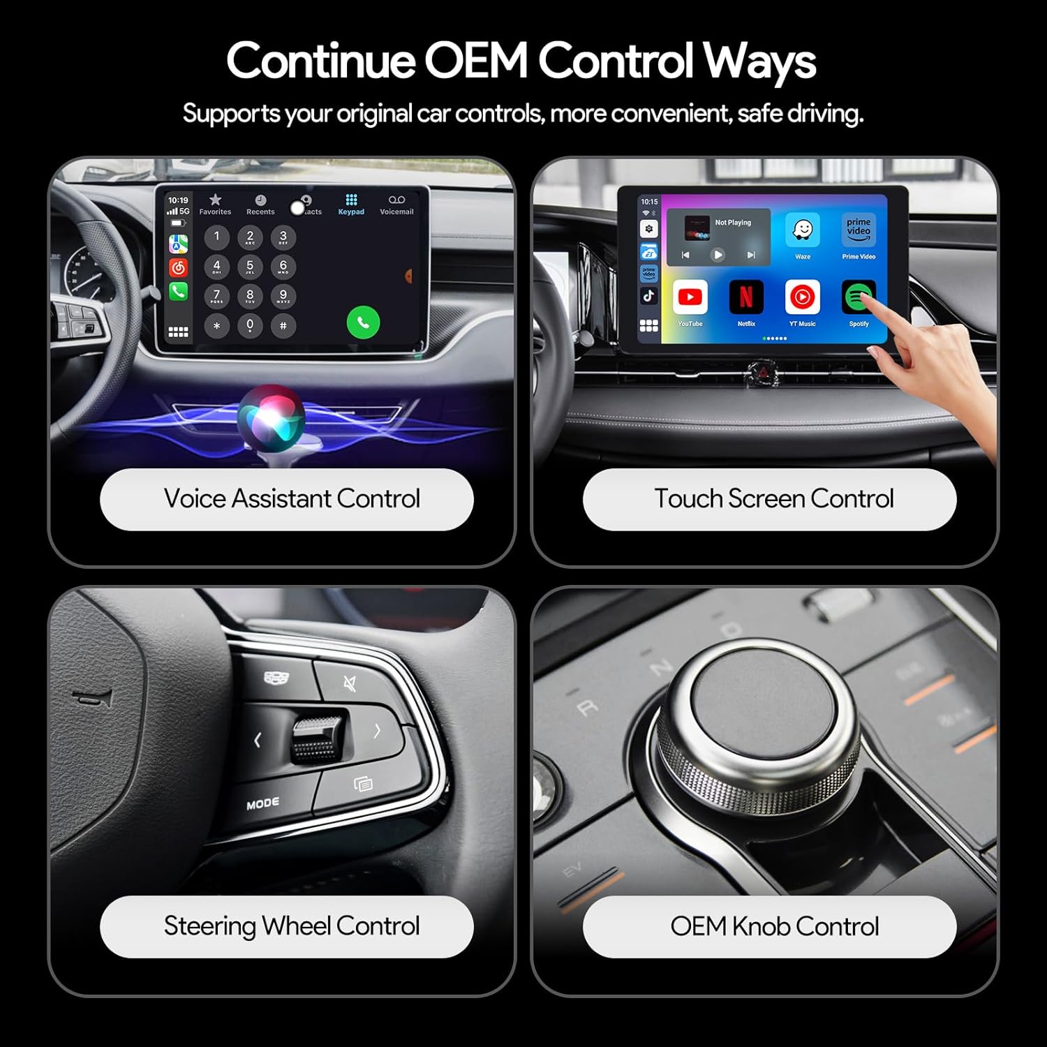 ZHNN CarPlay AI Box Y1P for OEM CarPlay/Android Auto Car Radio