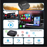 ZHNN B1 CarPlay AI Box for Cars with Wired Carplay/Android Auto