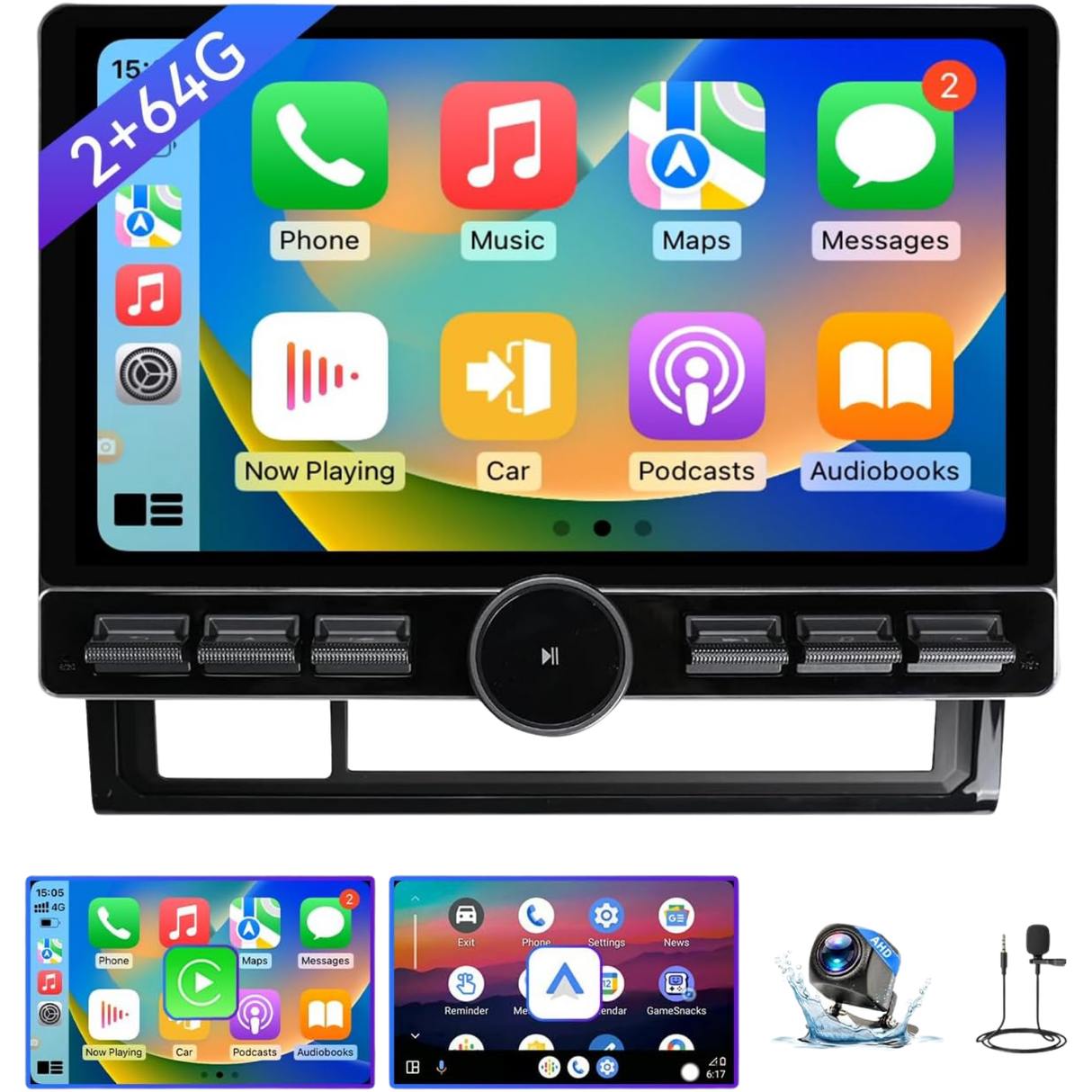 10 Inch Car Stereo Radio Compatible with Toyota Tacoma 2005-2015, Android 13 2+64G Wireless CarPlay Android Auto Car Radio Replacement with GPS/SWC/Backup Camera