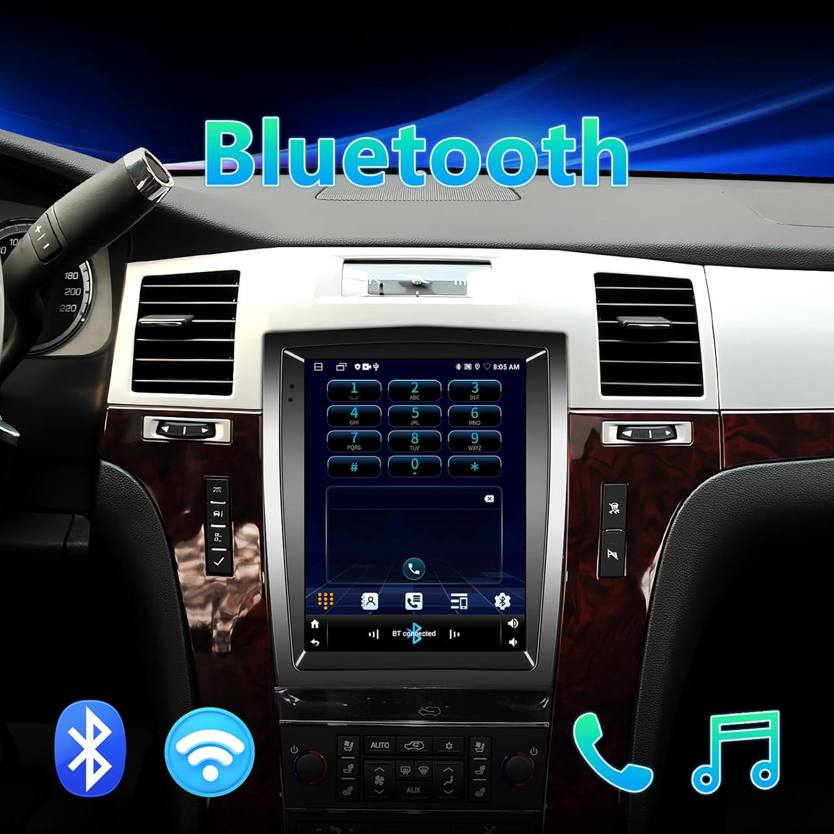 Android 13 Car Stereo Compatible with Cadillac Escalade/Sailway SLS 2007-2014, 9.7 Inch 2+64G Car Radio with CarPlay&Android Auto Support GPS/SWC/Bluetooth/FM RDS Radio/Backup Camera