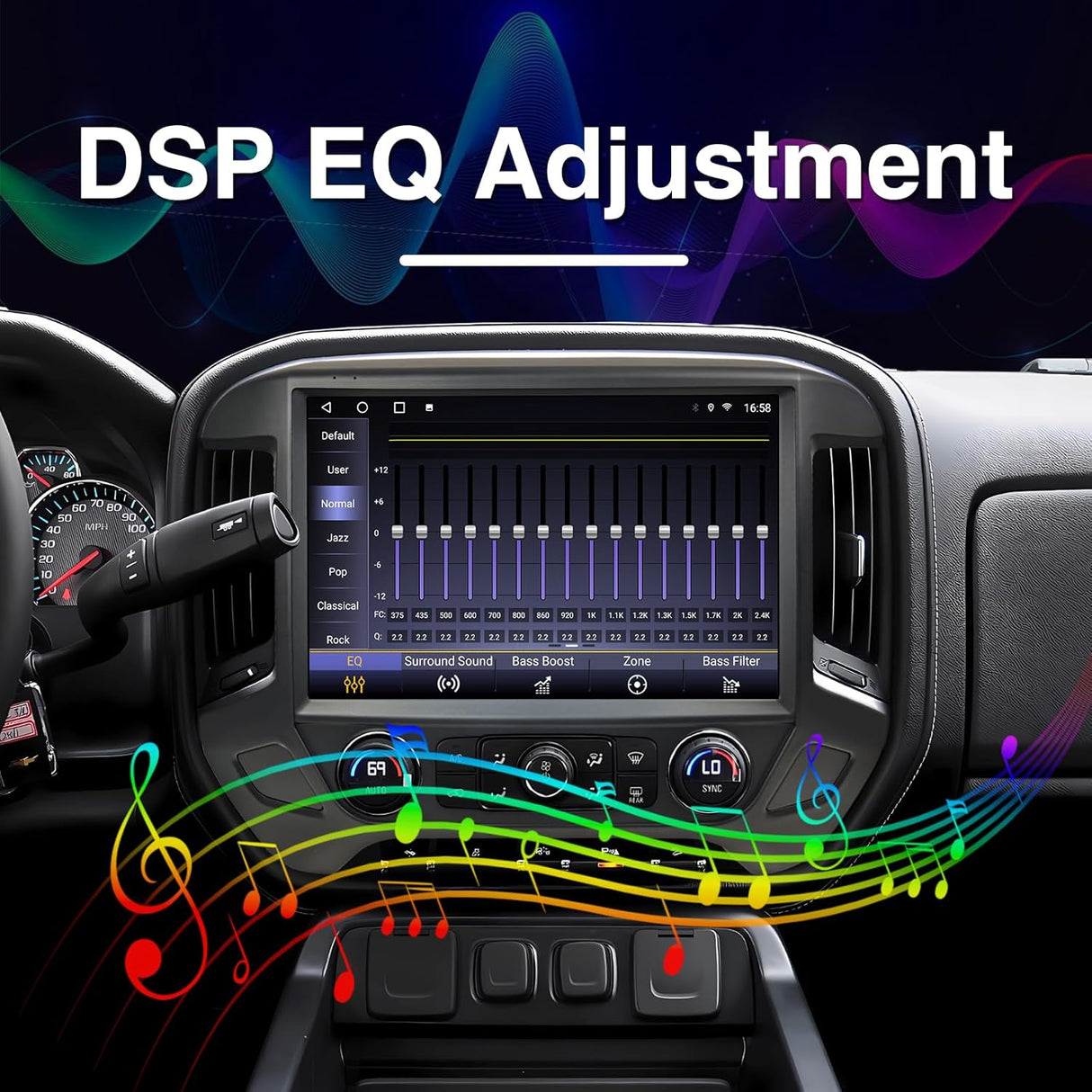 ZHNN Car Radio Stereo Compatible with Chevy Silverado GMC Sierra 2014-2018, support Carplay/Android Auto