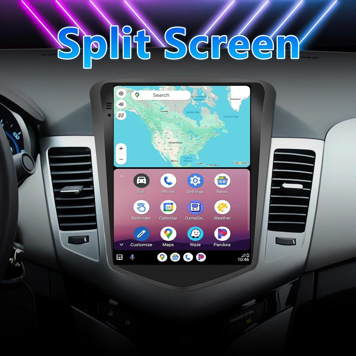 Compatible with Chevy Cruze Radio 2009-2014, 9.7 Inch Android 13 with CarPlay/Android Auto, 2+64G Car Stereo with Bluetooth GPS SWC FM Backup Camera