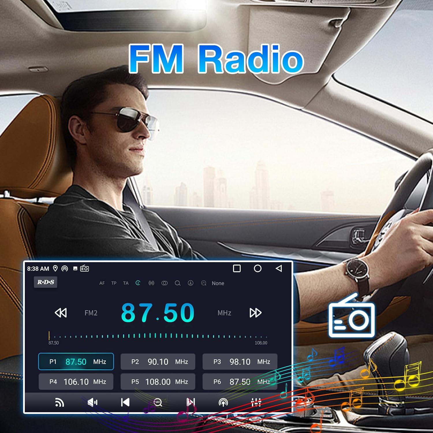 ZHNN Android 13 Car Radio Stereo Compatible with Dodge Charger/Magnum 2005 2006 2007, 9 inch 2+64GB Car Stereo with CarPlay Android Auto Mirrorlink GPS Navigation Backup Camera