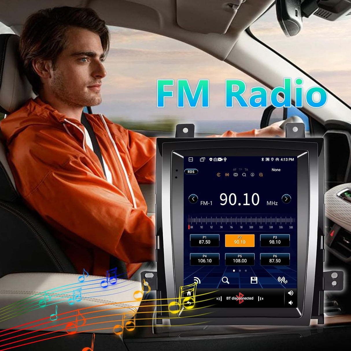 Android 13 Car Stereo Compatible with Cadillac Escalade/Sailway SLS 2007-2014, 9.7 Inch 2+64G Car Radio with CarPlay&Android Auto Support GPS/SWC/Bluetooth/FM RDS Radio/Backup Camera