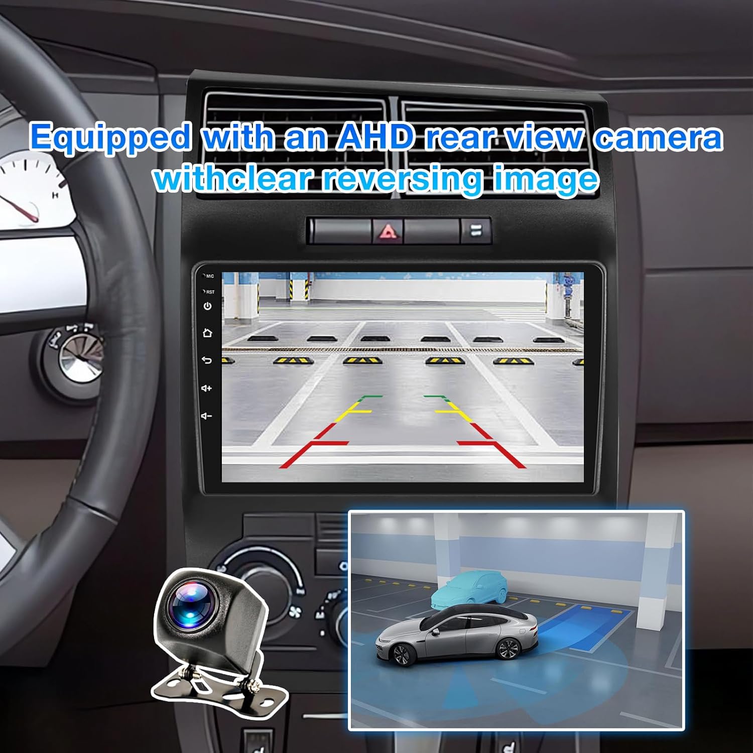 ZHNN Android 13 Car Radio Stereo Compatible with Dodge Charger/Magnum 2005 2006 2007, 9 inch 2+64GB Car Stereo with CarPlay Android Auto Mirrorlink GPS Navigation Backup Camera