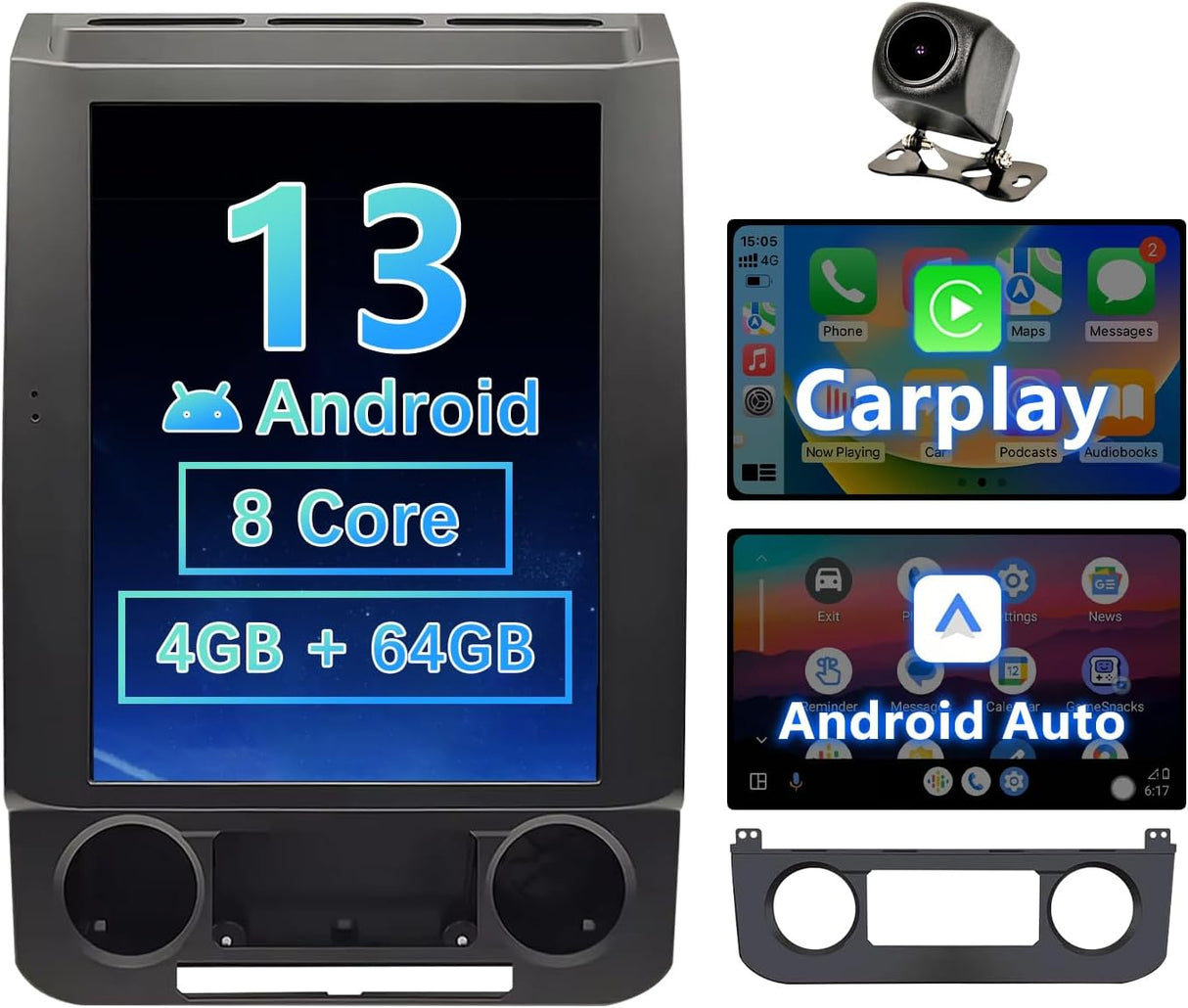 ZHNN Car Radio Compatible with Ford F150 Radio Upgrade 2016-2021, Touch Screen Support Wireless Carplay/Android Auto