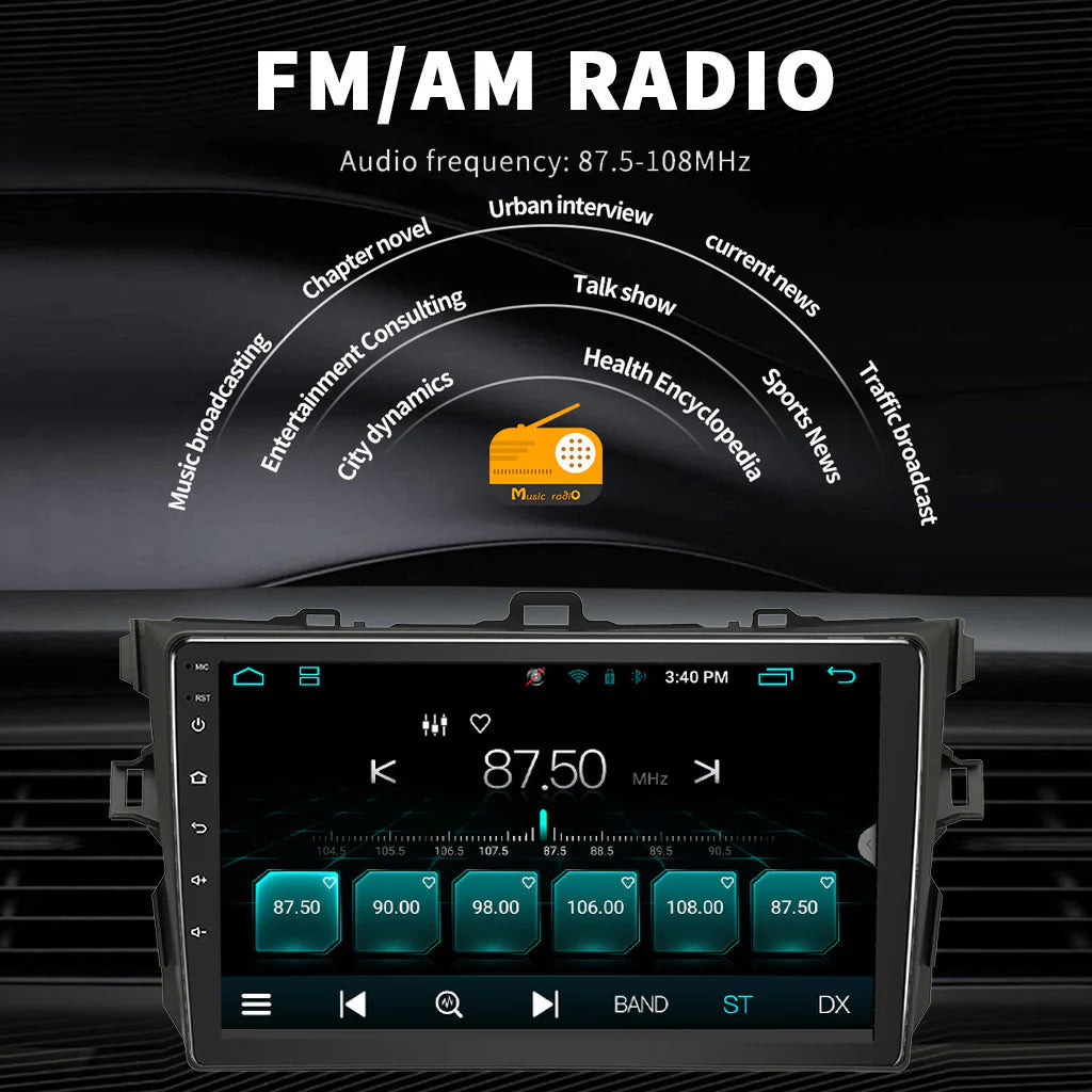 Android 13 Car Stereo Radio Head Unit Compatible with Toyota Corolla 2006 2007 2008 2009 2010 2011 2012 Wireless CarPlay&Android Auto,Touch Screen Car Radio Support Bluetooth,GPS Navigation (Copy)