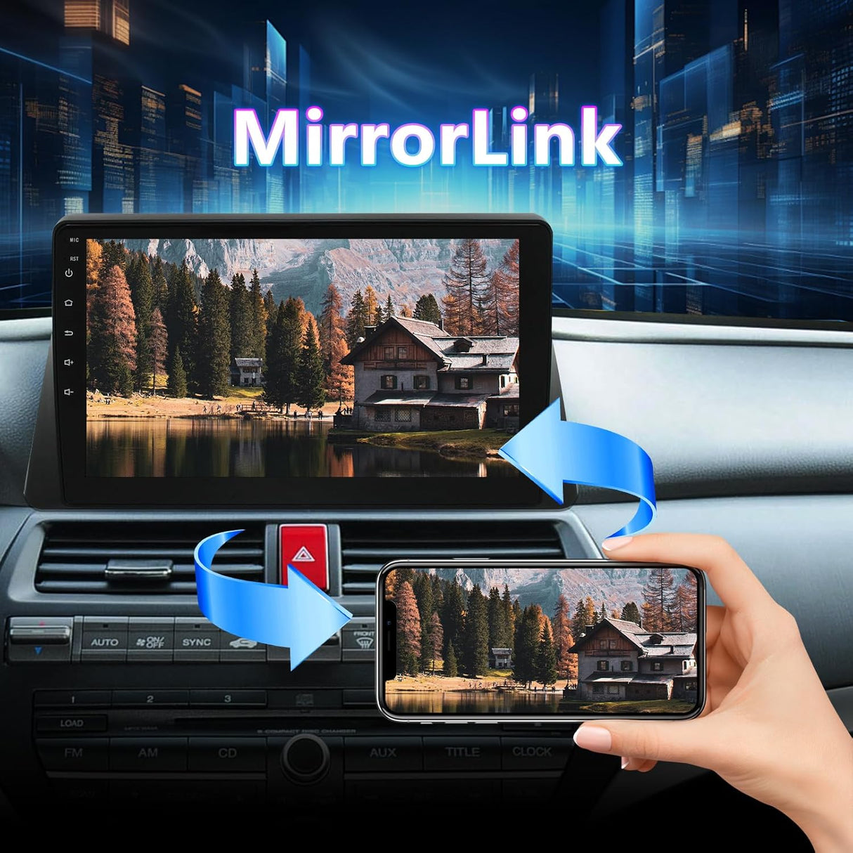 2+64G Car Stereo Radio Compatible with Honda Accord 8th 2008 2009 2010 2011 2012 2013, 10.1 Inch Android 13 Car Head Unit with Wireless CarPlay Android Auto, WiFi GPS MirrorLink SWC Backup Camera