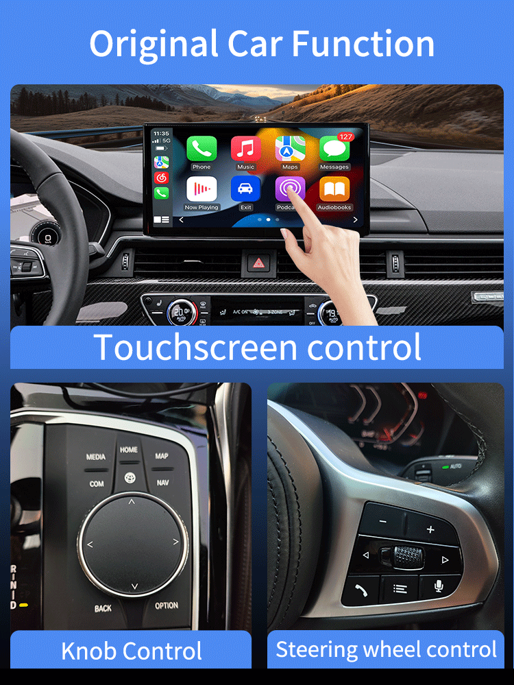 ZHNN Wireless Carplay Mini Adapter, 2 in 1 Wireless Car Play and Android Auto Adapter Convert Wired to Wireless, Plug and Play