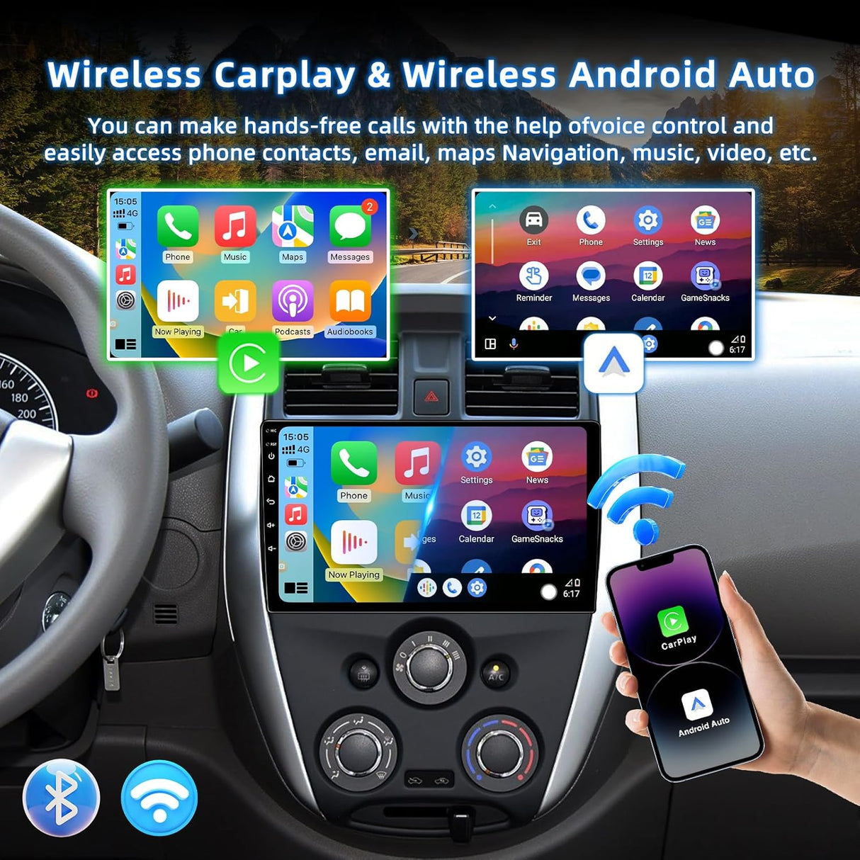 ZHNN Car Stereo for Nissan Versa 2015-2019, 2GB+64GB, supports CarPlay, Android Auto