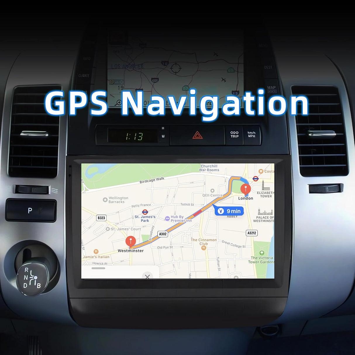 ZHNN Android 13 Car Radio Compatible with Toyota Prius 2003 2004 2005 2006 2007 2008 2009, 2+64G 9 Inch Car Stereo Support Wireless CarPlay Android Auto Bluetooth GPS Navigation SWC FM Backup Camera