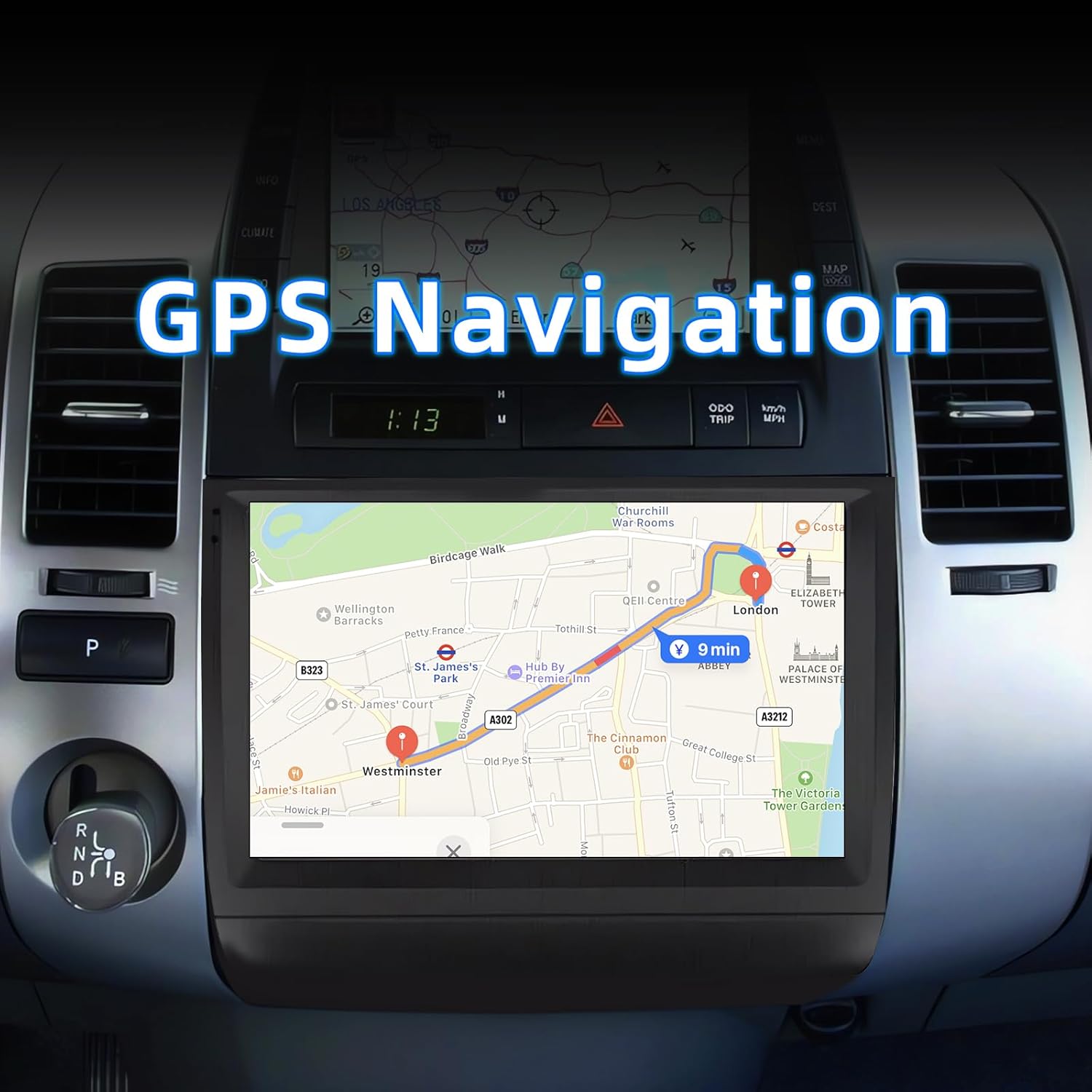 ZHNN Android 13 Car Radio Compatible with Toyota Prius 2003 2004 2005 2006 2007 2008 2009, 2+64G 9 Inch Car Stereo Support Wireless CarPlay Android Auto Bluetooth GPS Navigation SWC FM Backup Camera