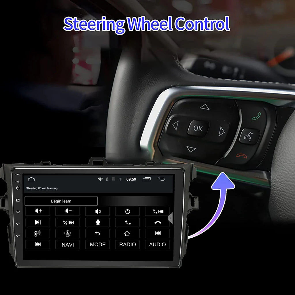 Android 13 Car Stereo Radio Head Unit Compatible with Toyota Corolla 2006 2007 2008 2009 2010 2011 2012 Wireless CarPlay&Android Auto,Touch Screen Car Radio Support Bluetooth,GPS Navigation (Copy)