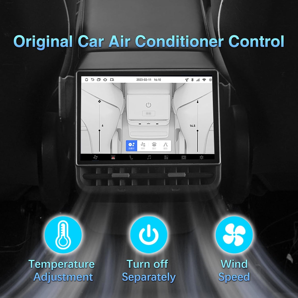8.66 Inch Rear Display Screen Compatible with Tesla Model 3 17-23&Y19-24, 5G.Android 13 Supports HD Movie Watching, 4+64G,8-core, Supports seat Adjustment and Rear air Conditioning