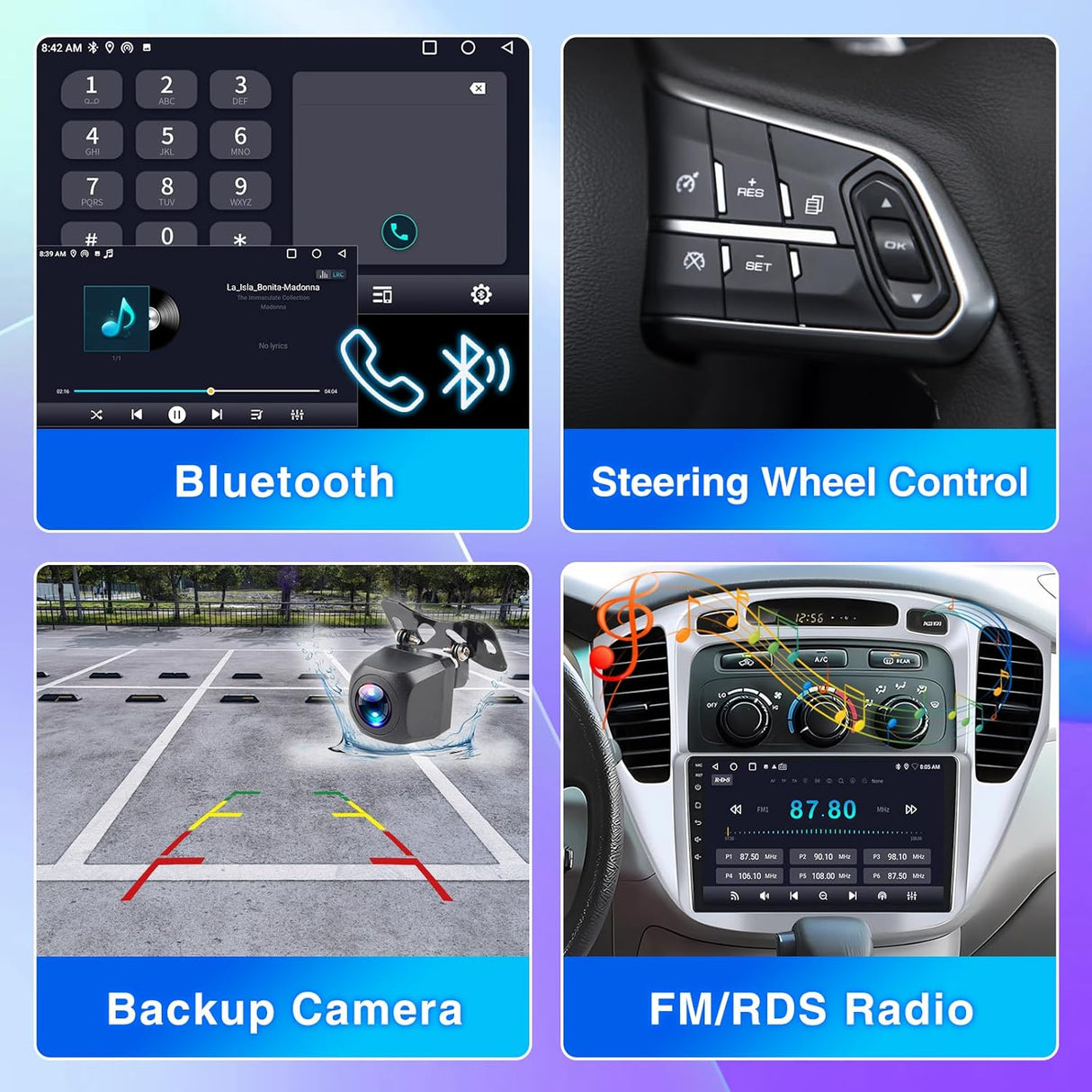 ZHNN Touchscreen Car Stereo for Toyota Highlander 2000-2007, Android 13, Wireless CarPlay/Android Auto