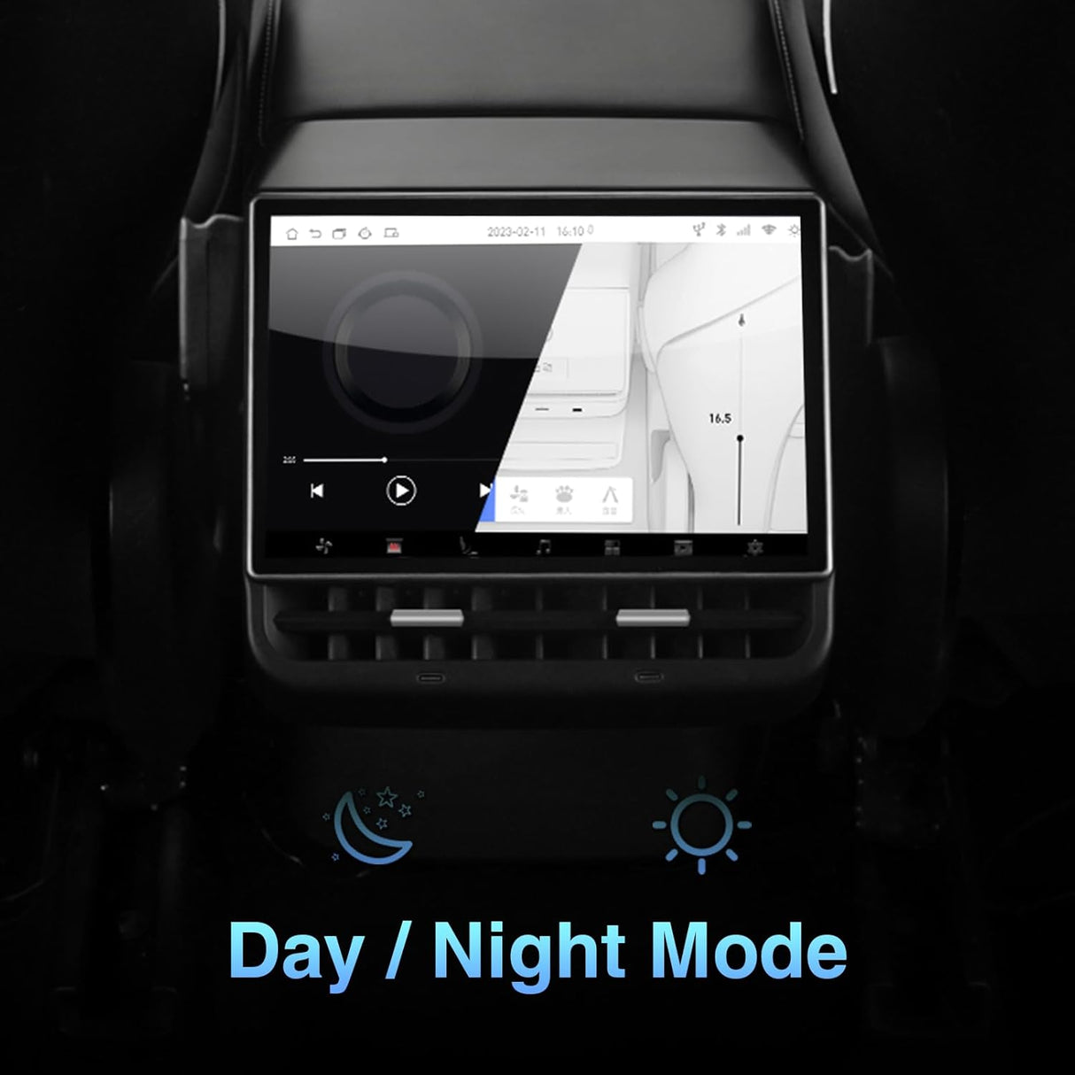 8.66 Inch Rear Display Screen Compatible with Tesla Model 3 17-23&Y19-24, 5G.Android 13 Supports HD Movie Watching, 4+64G,8-core, Supports seat Adjustment and Rear air Conditioning