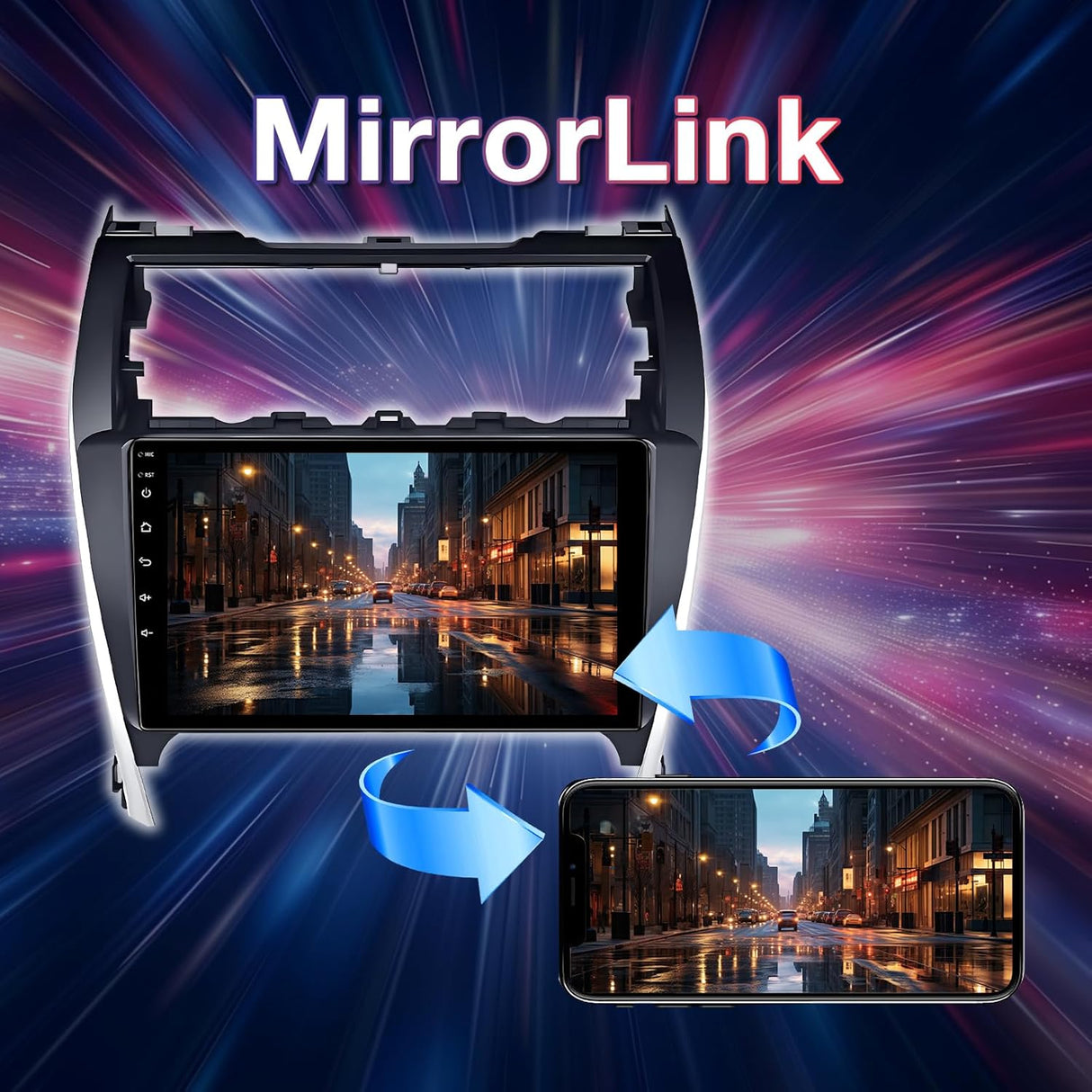 Android 13 Car Radio Compatible with Toyota Camry 2012 2013 2014, 10.1 Inch 2+64GB Car Head Unit Stereo Support Carplay/Android Auto MirrorLink, GPS Navigation WiFi Bluetooth