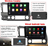 Car Radio Compatible with Honda Civic 2006 2007 2008 2009 2010 2011,Car Stereo Android 13 Touch Screen Wireless CarPlay&Android Auto