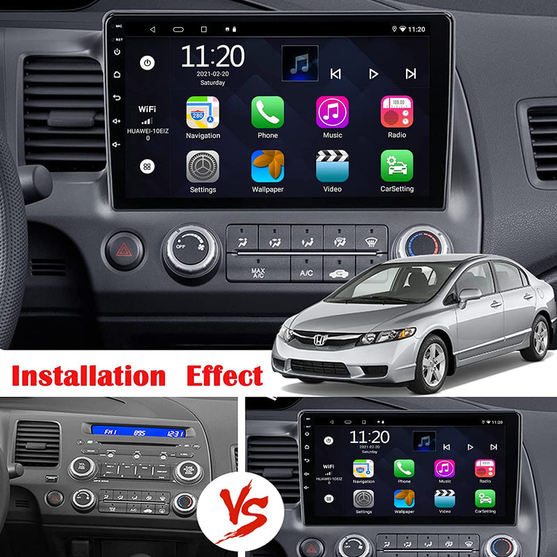 Car Radio Compatible with Honda Civic 2006 2007 2008 2009 2010 2011,Car Stereo Android 13 Touch Screen Wireless CarPlay&Android Auto