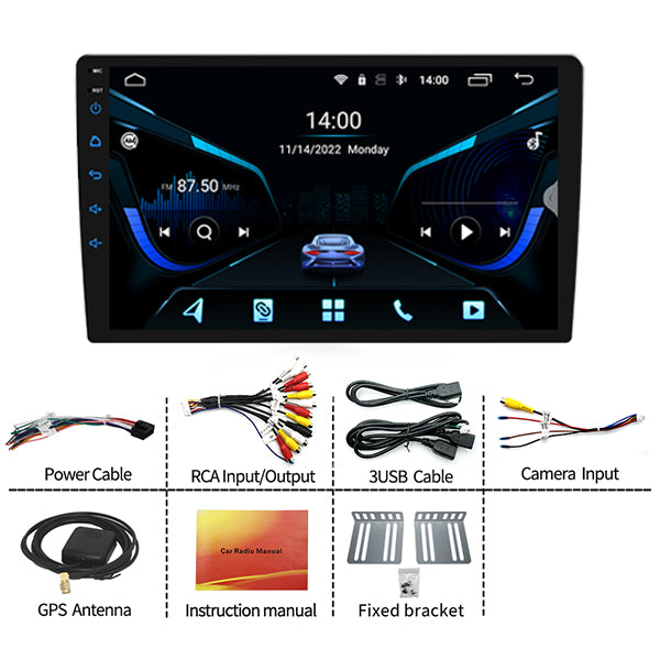 ZHNN 10'' Android 12 Car Stereo supports CarPlay DSP Rear Camera
